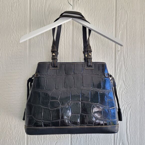 Dooney and Bourke Vintage Croc Embossed hand bag - Picture 2 of 12